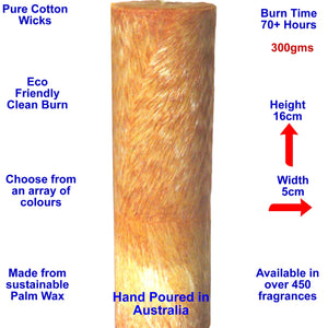 Amber & Myrrh Scented Palm Wax Pillar Candle Hand Poured