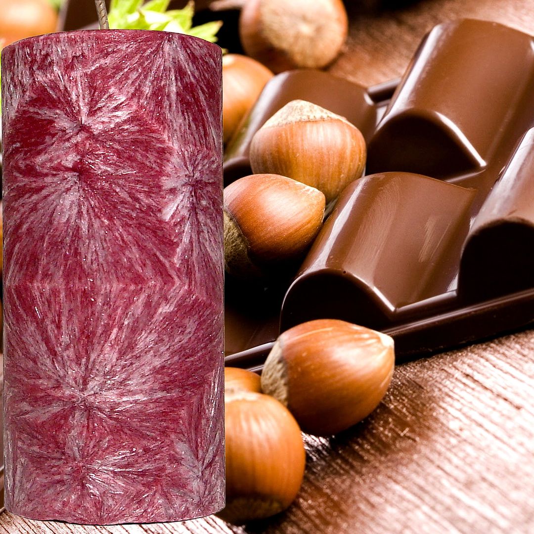 Chocolate Hazelnut Scented Palm Wax Pillar Candle