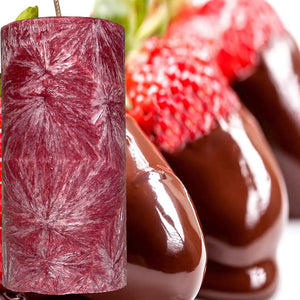 Chocolate Strawberries Scented Palm Wax Pillar Candle