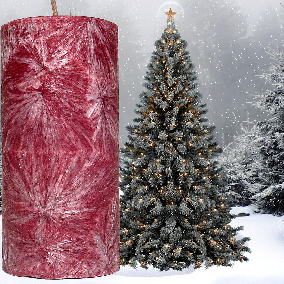 Christmas Balsam Scented Palm Wax Pillar Candle