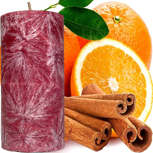Cinnamon & Sweet Orange Scented Palm Wax Pillar Candle