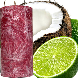 Coconut & Lime Scented Palm Wax Pillar Candle