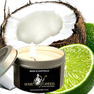 Coconut & Lime Scented Eco Soy Tin Candles