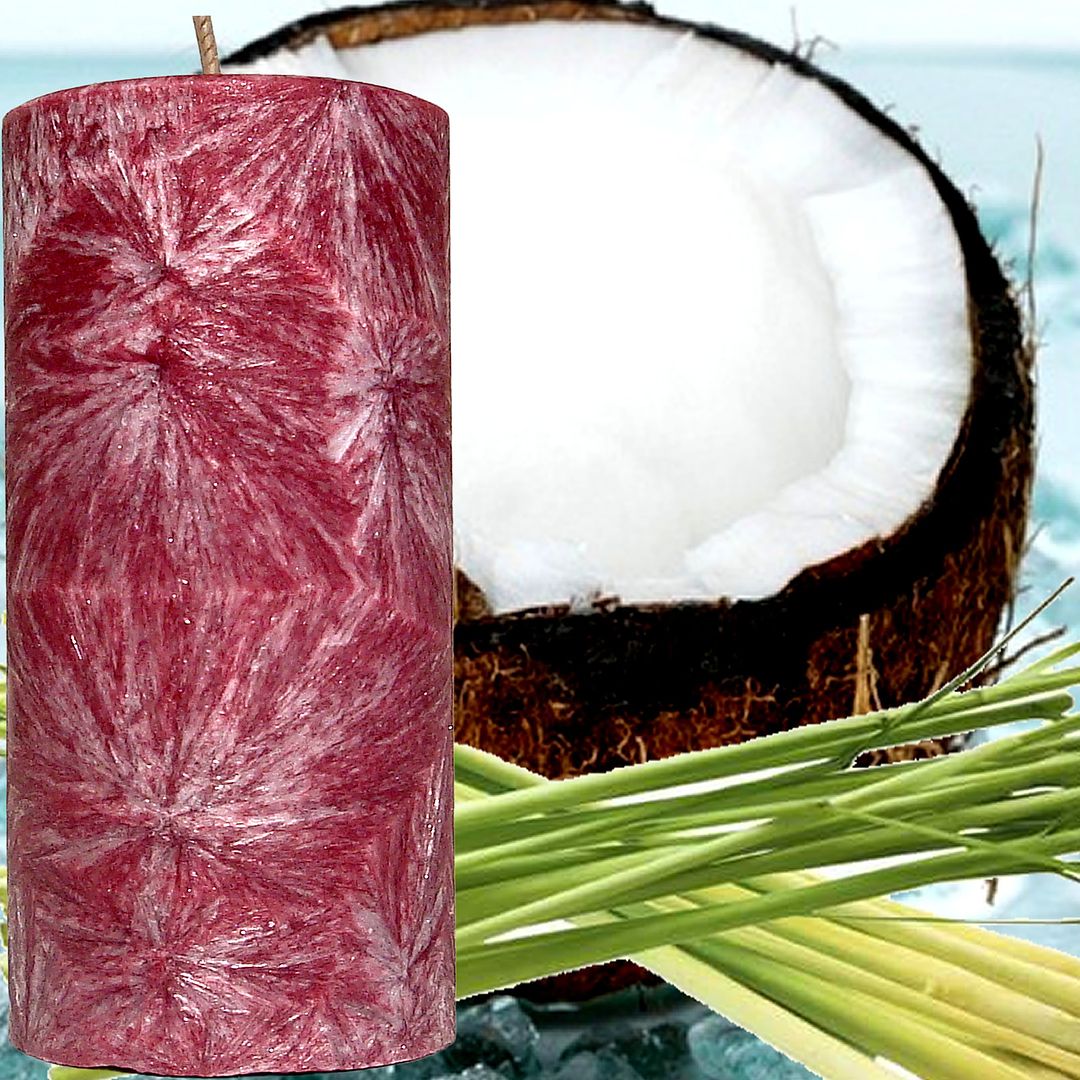 Coconut Lemongrass Scented Palm Wax Pillar Candle