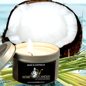 Coconut Lemongrass Scented Eco Soy Tin Candles