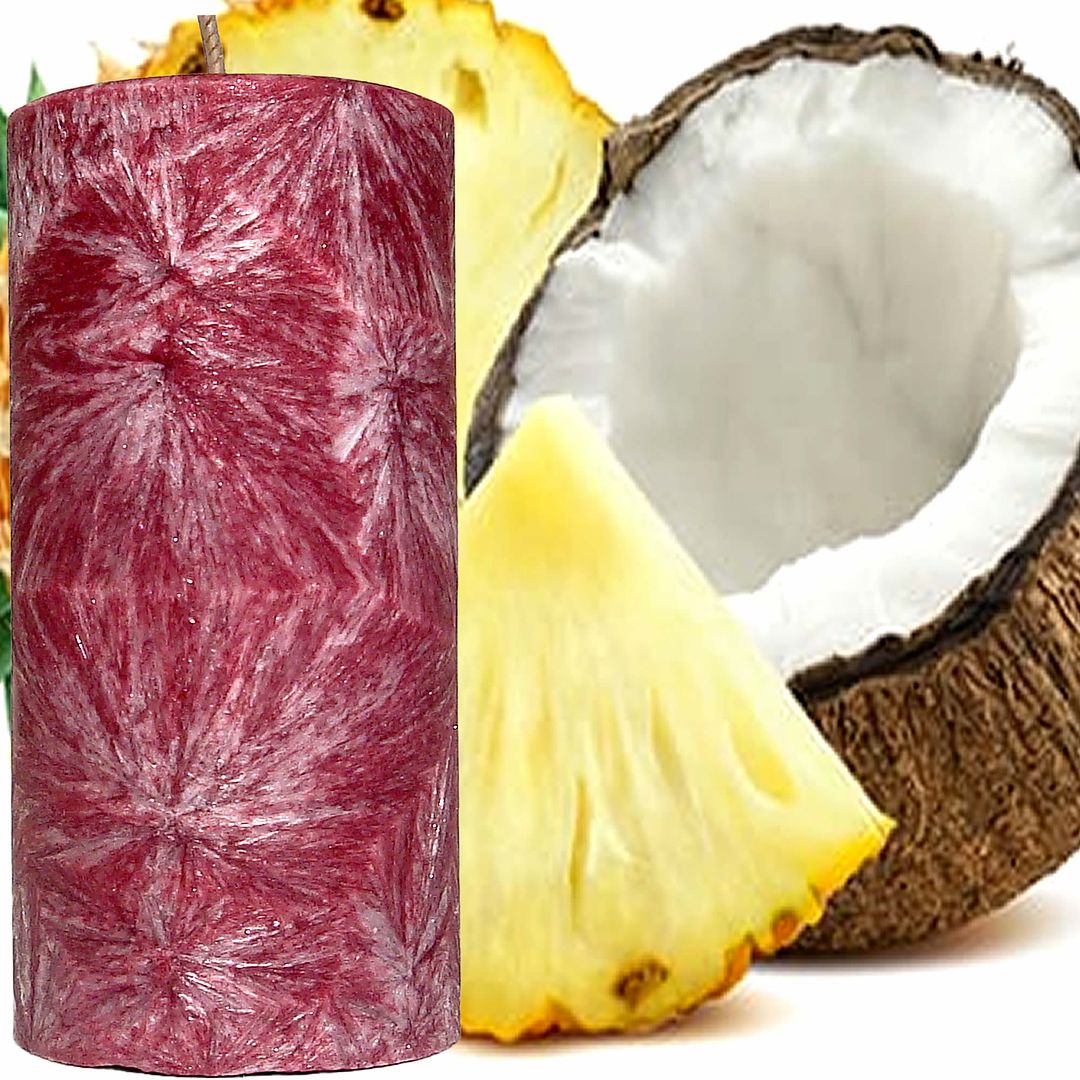 Coconut & Pineapple Scented Palm Wax Pillar Candle