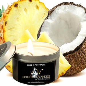 Coconut & Pineapple Scented Eco Soy Tin Candles