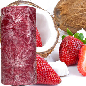 Coconut & Strawberry Scented Palm Wax Pillar Candle