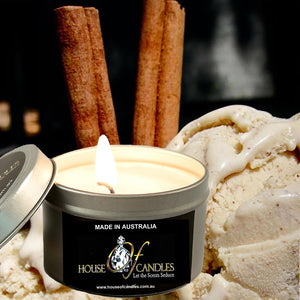 Creamy Cinnamon Vanilla Scented Eco Soy Tin Candles