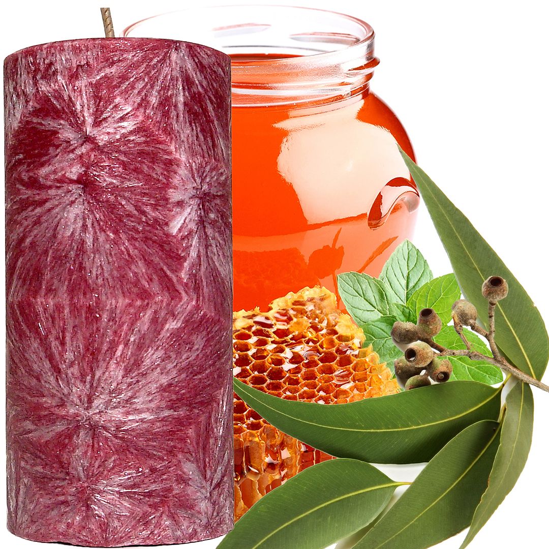 Eucalyptus & Honey Scented Palm Wax Pillar Candle