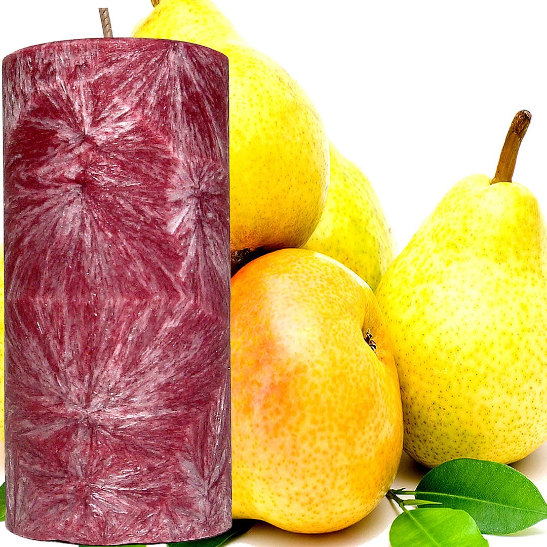 French Pears Scented Palm Wax Pillar Candle