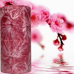 Japanese Musk Cherry Blossoms Scented Palm Wax Pillar Candle