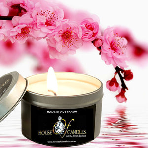 Japanese Musk Cherry Blossoms Scented Eco Soy Tin Candles
