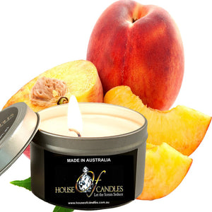 Juicy Peaches Scented Eco Soy Tin Candles