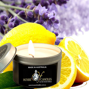 Lavender & Lemon Scented Eco Soy Tin Candles