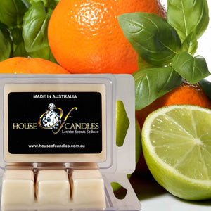 Lime Basil Mandarin Eco Soy Candle Wax Melts Clam Packs