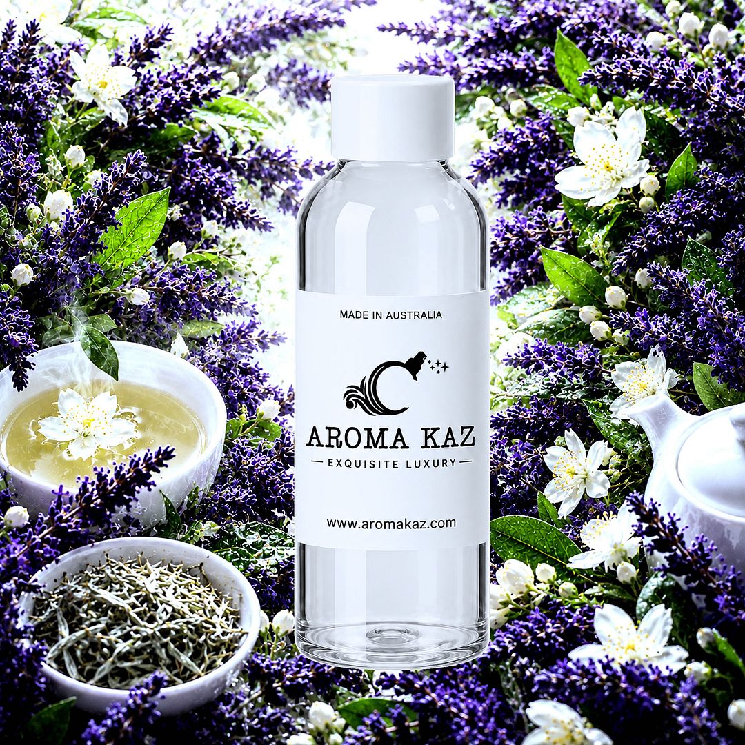 White Tea & Lavender fragrance oil for candle making, soap making and perfume blending – vegan, cruelty-free featuring fresh floral lavender and sweetened white tea, handmade in Australia.