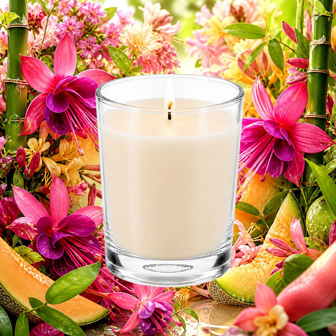 Fuchsia & Honeysuckle Scented Votive Candles eco soy plant based – vegan, cruelty-free featuring bright floral fuchsia and sweet honeysuckle, handmade in Australia.