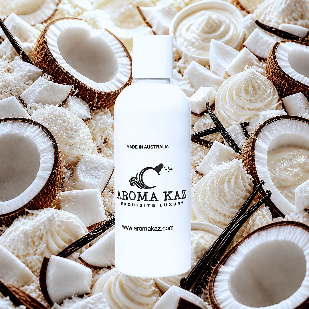 Coconut Cream Body Wash Shower Gel – vegan, cruelty-free featuring creamy coconut vanilla aroma, handmade in Australia.