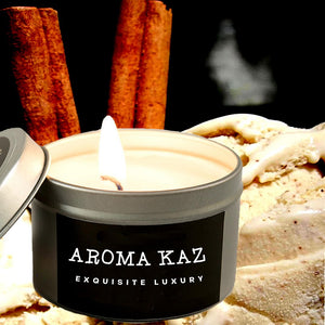 Creamy Cinnamon Vanilla Scented Eco Soy Tin Candles Hand Poured