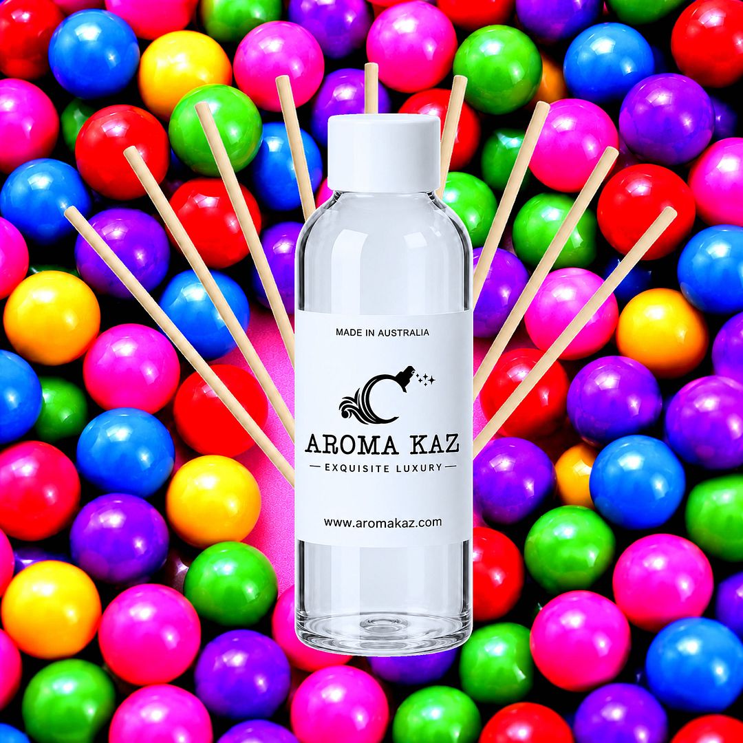 Bubblegum Diffuser Fragrance Oil Refill – vegan, cruelty-free featuring sweet nostalgic bubblegum fragrance, handmade in Australia.