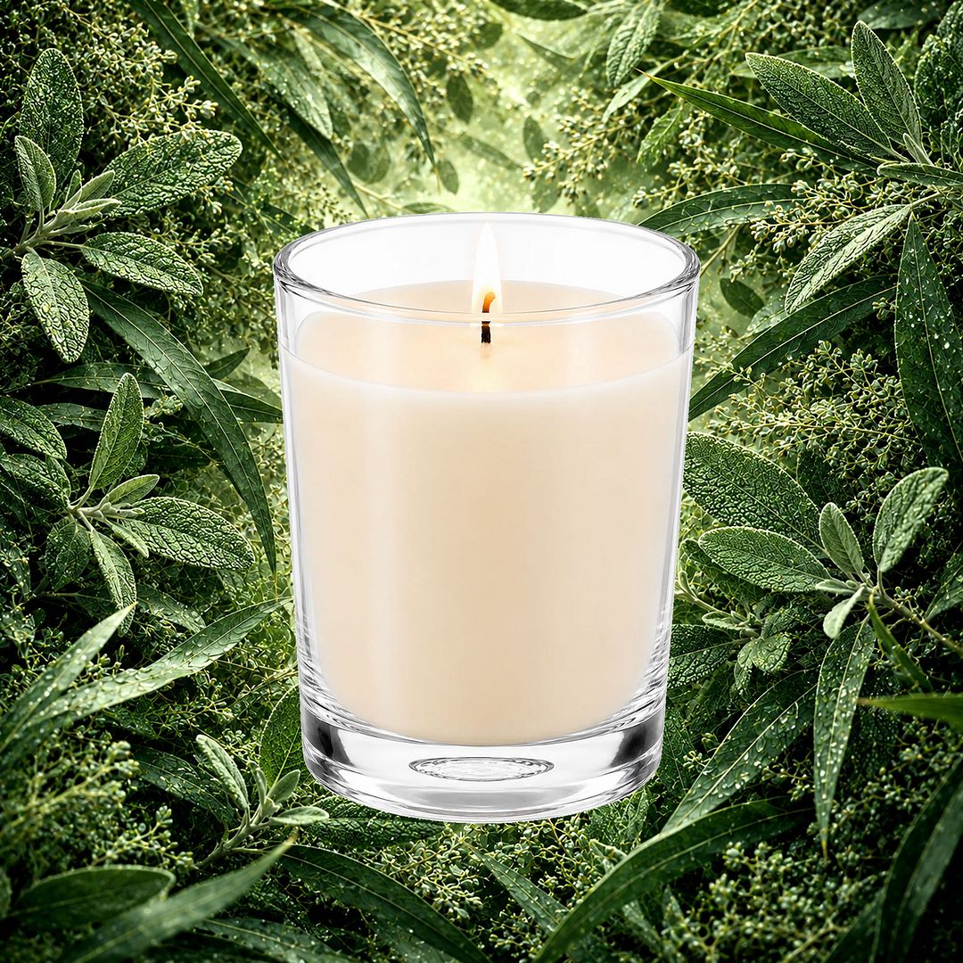Eucalyptus & Wild Sage Scented Votive Candles eco soy plant based – vegan, cruelty-free featuring herbal sage and fresh eucalyptus, handmade in Australia.