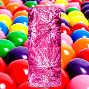Bubblegum Scented Palm Wax Pillar Candle Hand Poured