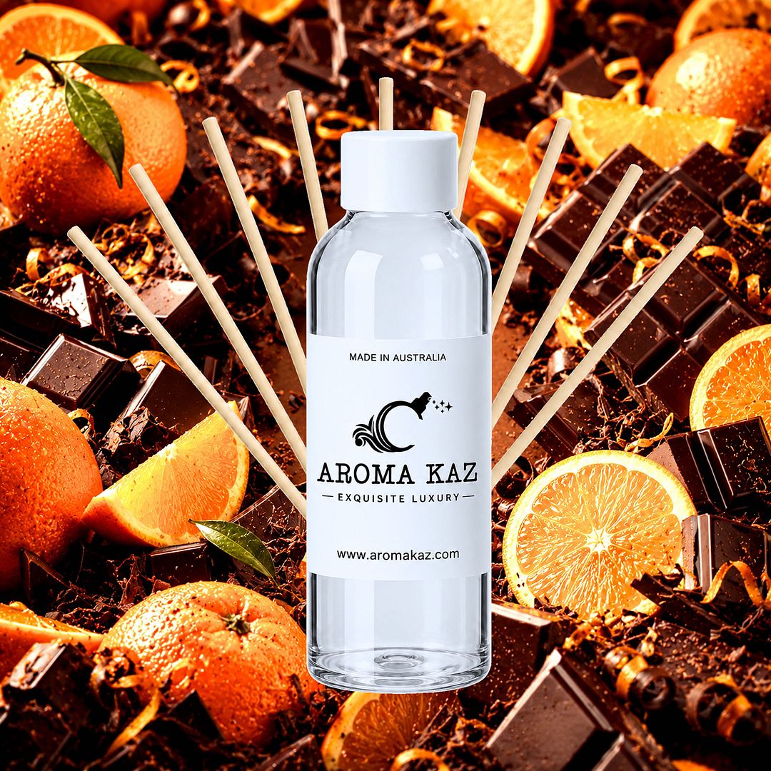 Choc Orange Jaffa Diffuser Fragrance Oil Refill – vegan, cruelty-free featuring chocolate and orange candy aroma, handmade in Australia.