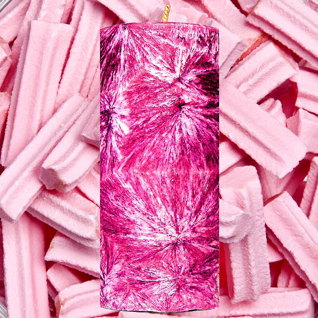 Musk Stick Lollies Scented Palm Wax Pillar Candle Hand Poured