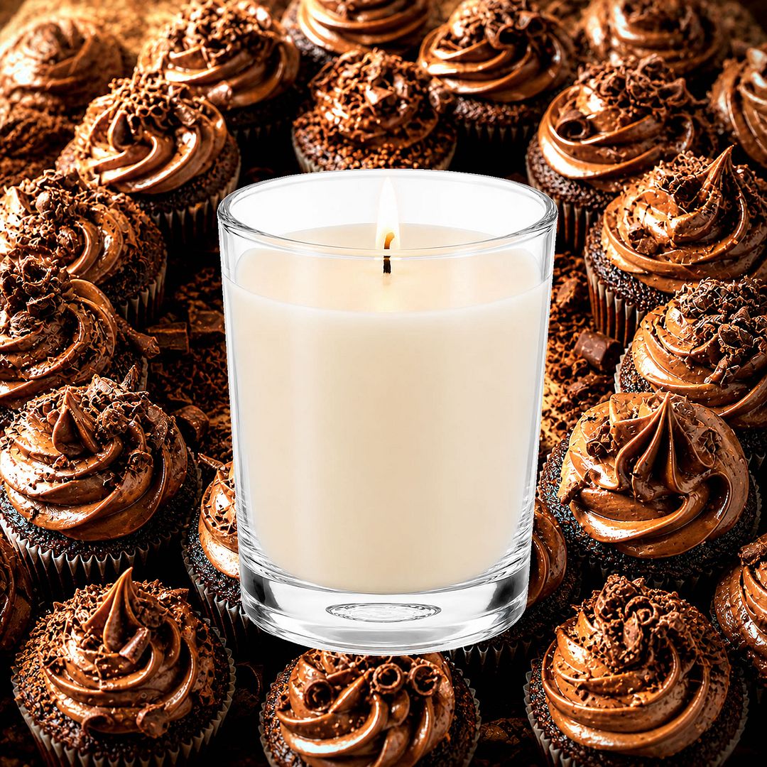 Creamy Chocolate Cupcakes Scented Votive Candles eco soy plant based – vegan, cruelty-free featuring a decadent chocolate cupcake aroma, handmade in Australia.