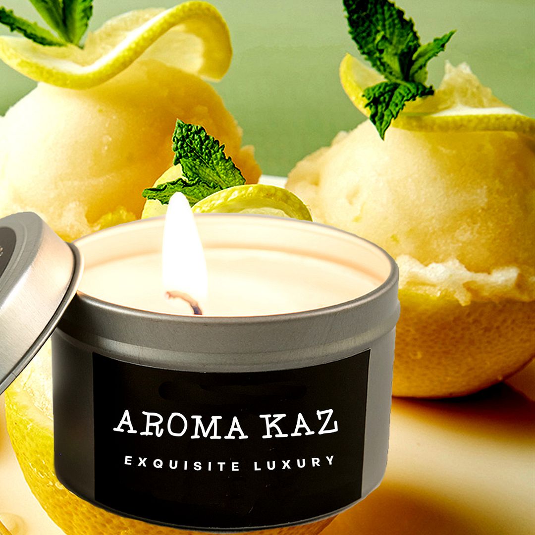 Creamy Lemon Gelato Scented Eco Soy Tin Candles Hand Poured