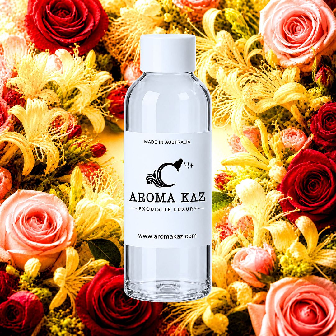 Honeysuckle Roses fragrance oil for candle making, soap making and perfume blending – vegan, cruelty-free featuring romantic rose and sweet honeysuckle blossoms, handmade in Australia.