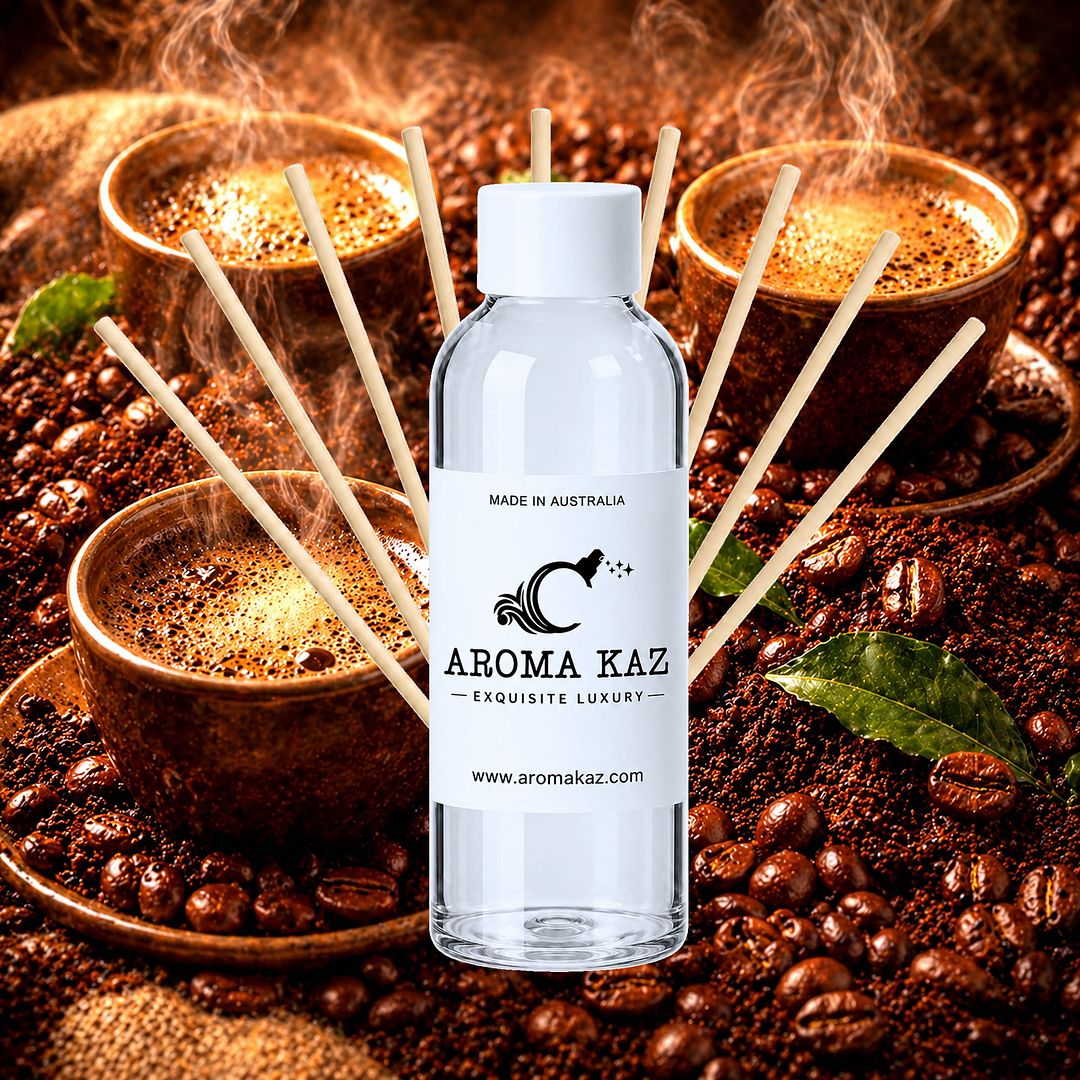 Fresh Coffee Diffuser Fragrance Oil Refill – vegan, cruelty-free featuring bold roasted coffee aroma, handmade in Australia.