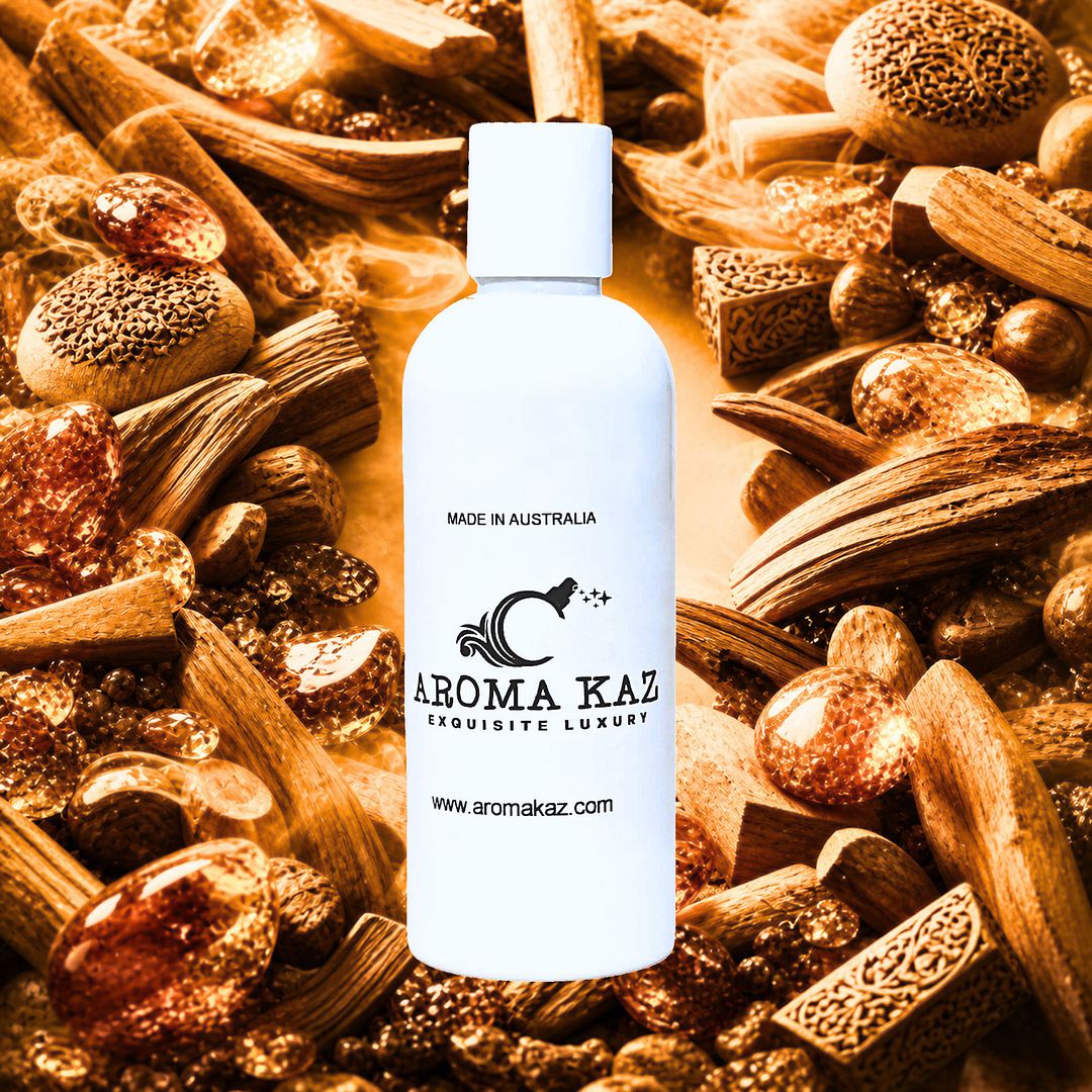 Amber & Sandalwood Body Wash Shower Gel – vegan, cruelty-free featuring rich amber and smooth sandalwood, handmade in Australia.