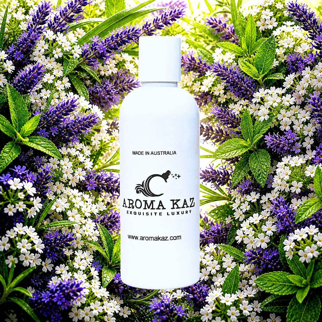 Lavender & Lemon Verbena Body Massage Oil – vegan, cruelty-free, plant-based hydrating oil with fresh floral lavender and citrus floral lemon verbena, handmade in Australia.