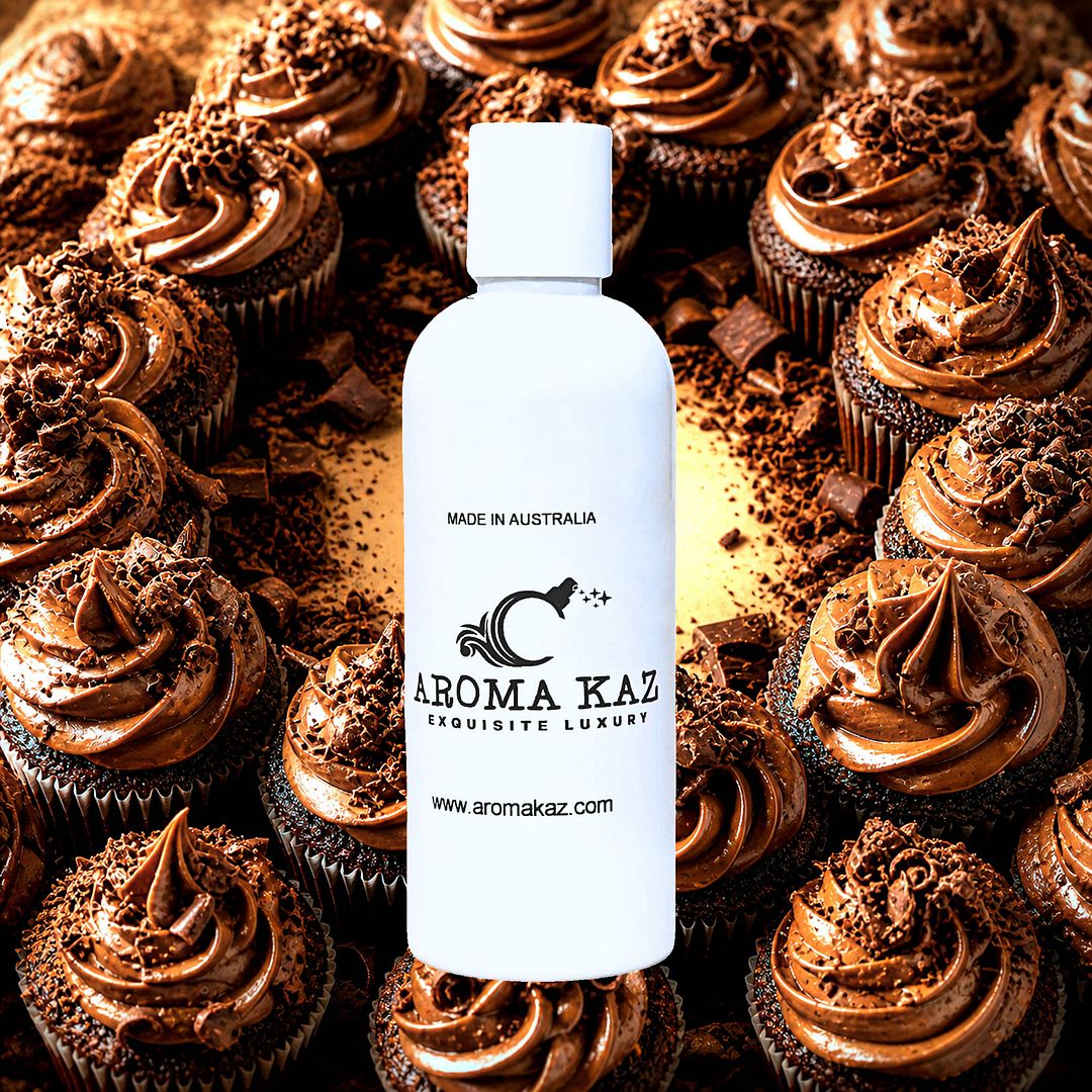 Creamy Chocolate Cupcakes Body Massage Oil – vegan, cruelty-free, plant-based hydrating oil with a decadent chocolate cupcake aroma, handmade in Australia.