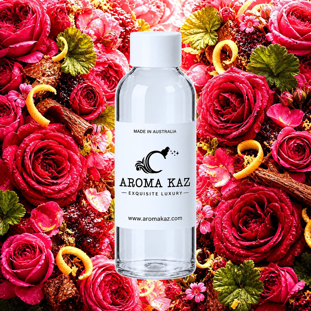 Rose Jam fragrance oil for candle making, soap making and perfume blending – vegan, cruelty-free featuring sweet sugared roses and soft fruity floral notes, handmade in Australia.