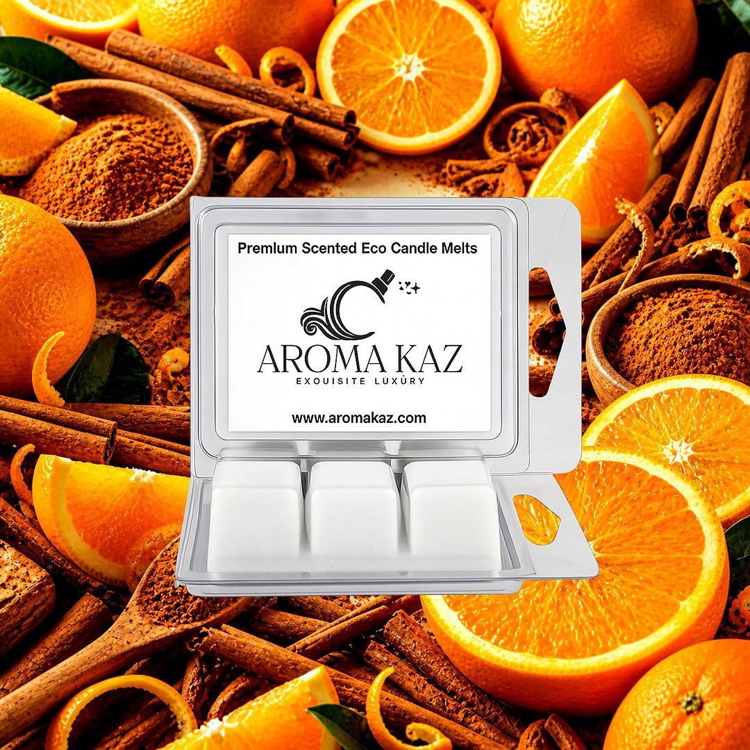 Cinnamon & Sweet Orange eco soy wax melts – vegan, cruelty-free featuring citrus and warm cinnamon spice blend, handmade in Australia.