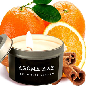 Cinnamon & Sweet Orange Scented Eco Soy Tin Candles Hand Poured