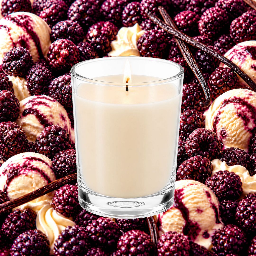Blackberry Ice Cream Scented Votive Candles eco soy plant based – vegan, cruelty-free featuring creamy blackberry dessert fragrance, handmade in Australia.