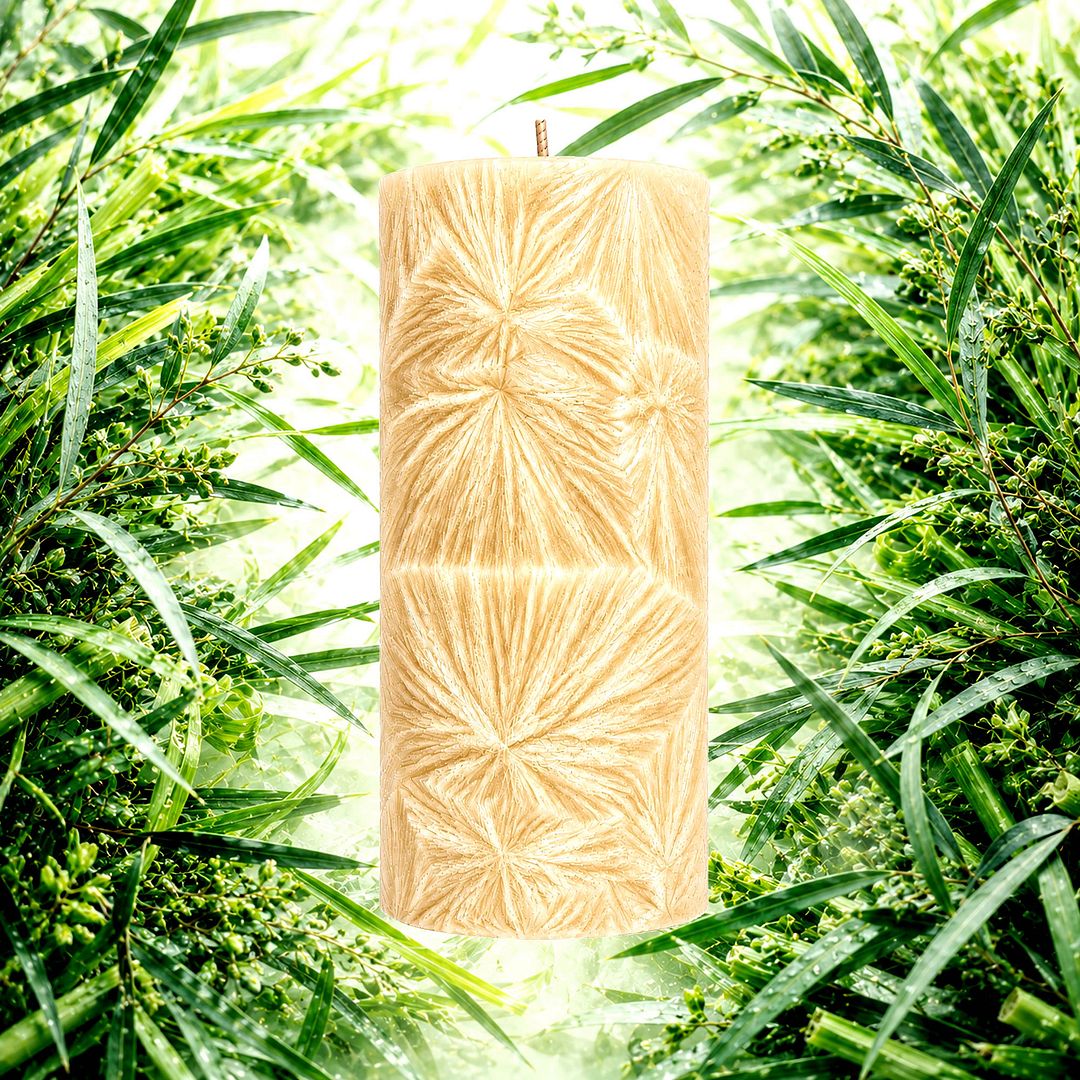Eucalyptus & Citronella plant based Pillar Candle – vegan, cruelty-free featuring crisp eucalyptus and bright citrus citronella, handmade in Australia.