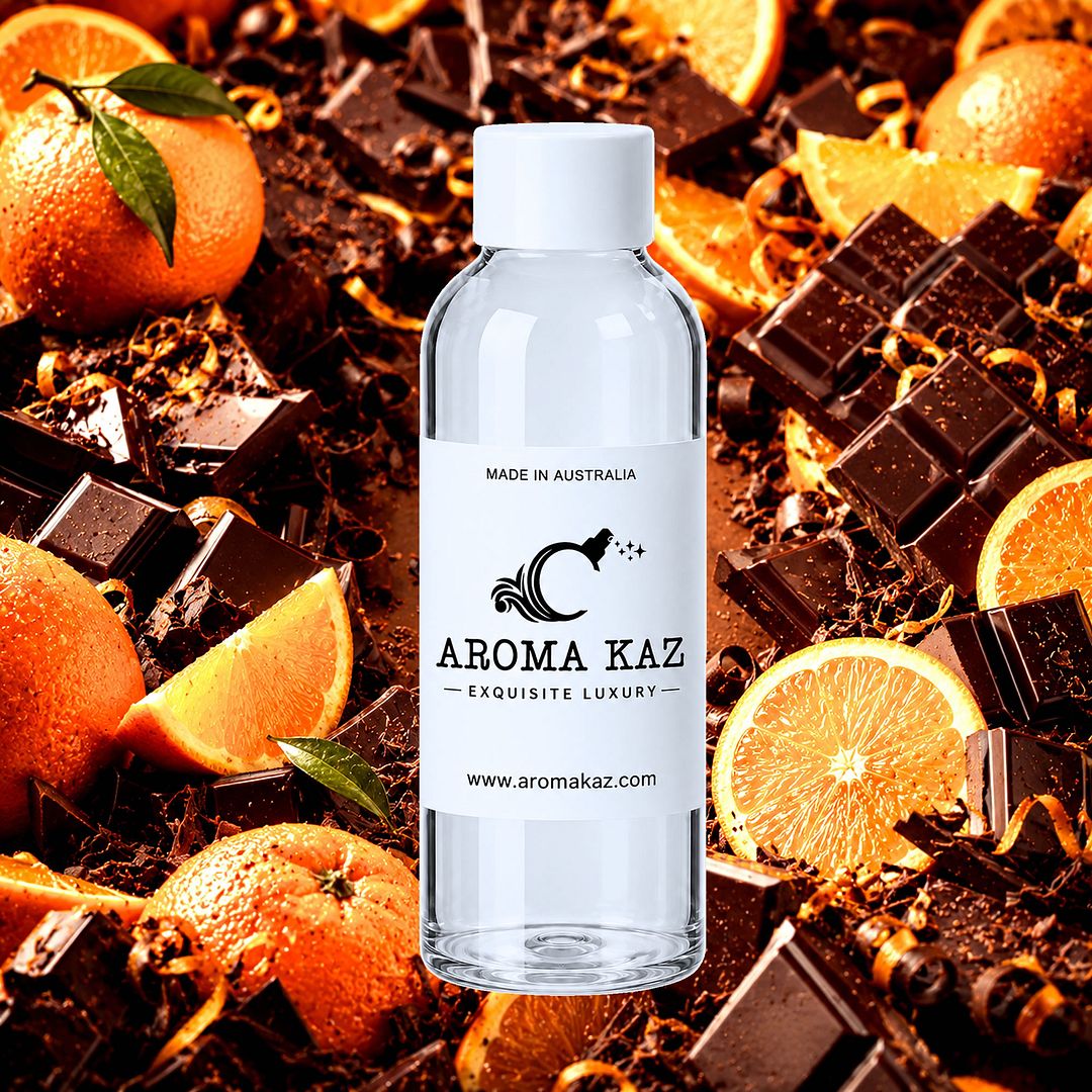 Choc Orange Jaffa fragrance oil for candle making, soap making and perfume blending – vegan, cruelty-free featuring chocolate and orange candy aroma, handmade in Australia.