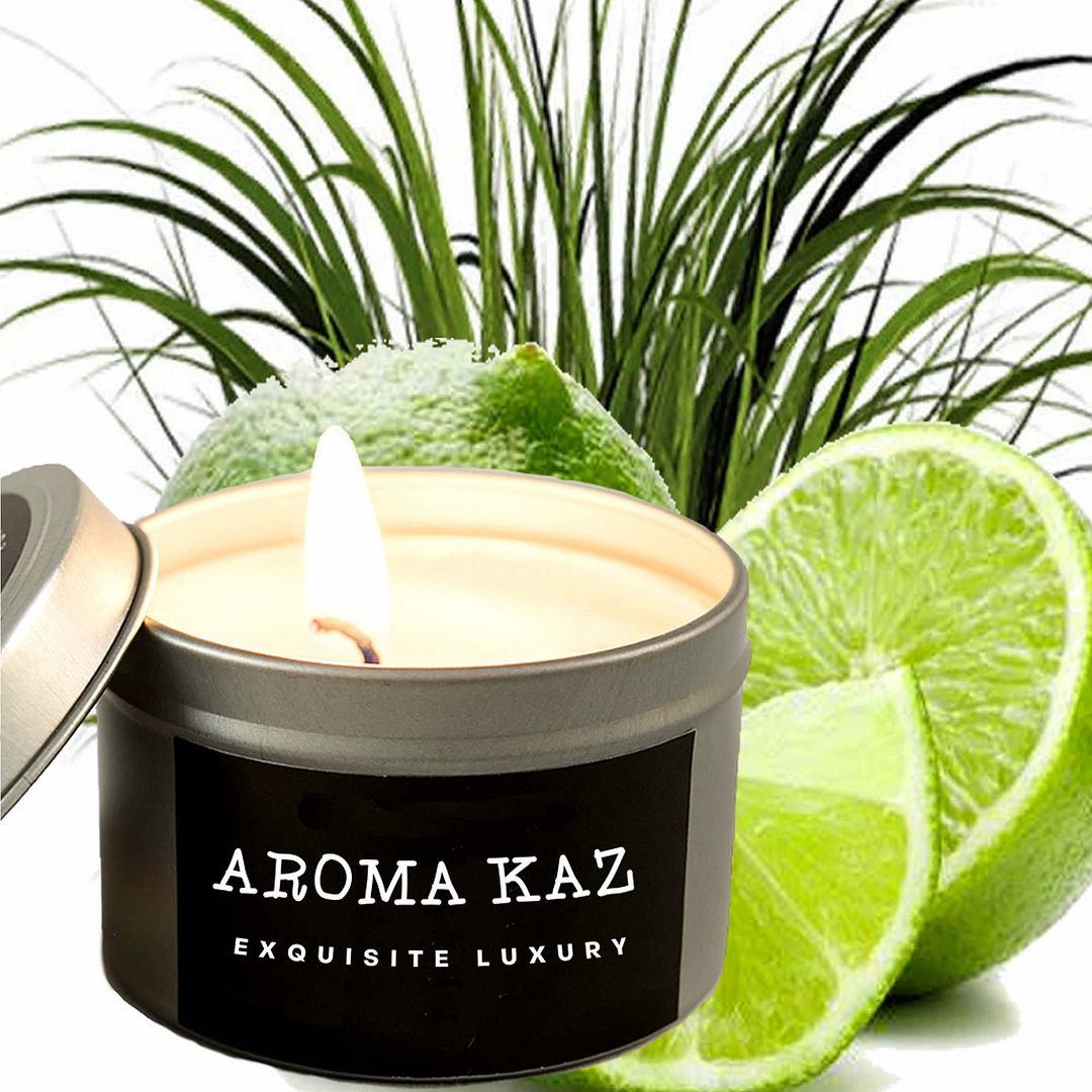 Lemongrass & Limes Scented Eco Soy Tin Candles Hand Poured