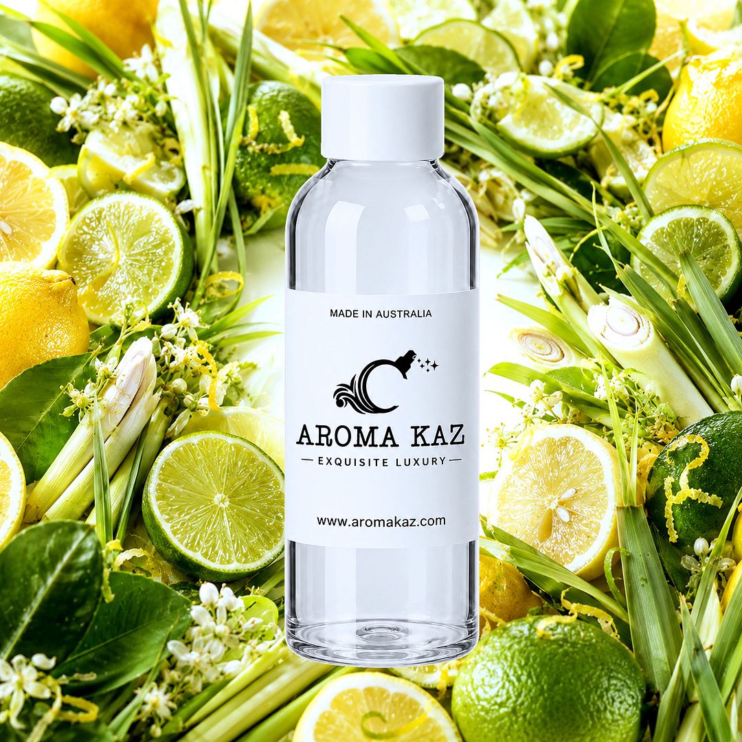Lemongrass & Limes fragrance oil for candle making, soap making and perfume blending – vegan, cruelty-free featuring zesty lime and citrus lemongrass, handmade in Australia.