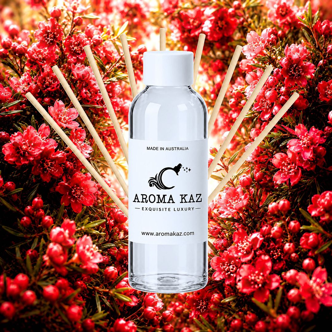 Australian Red Boronia Diffuser Fragrance Oil Refill – vegan, cruelty-free featuring rich native floral aroma, handmade in Australia.