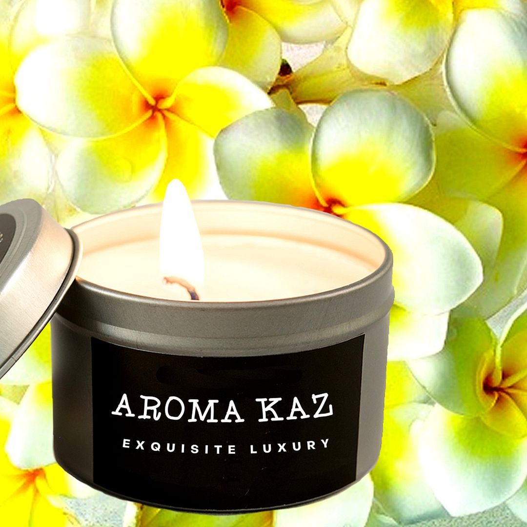 Frangipani Scented Eco Soy Tin Candles Hand Poured