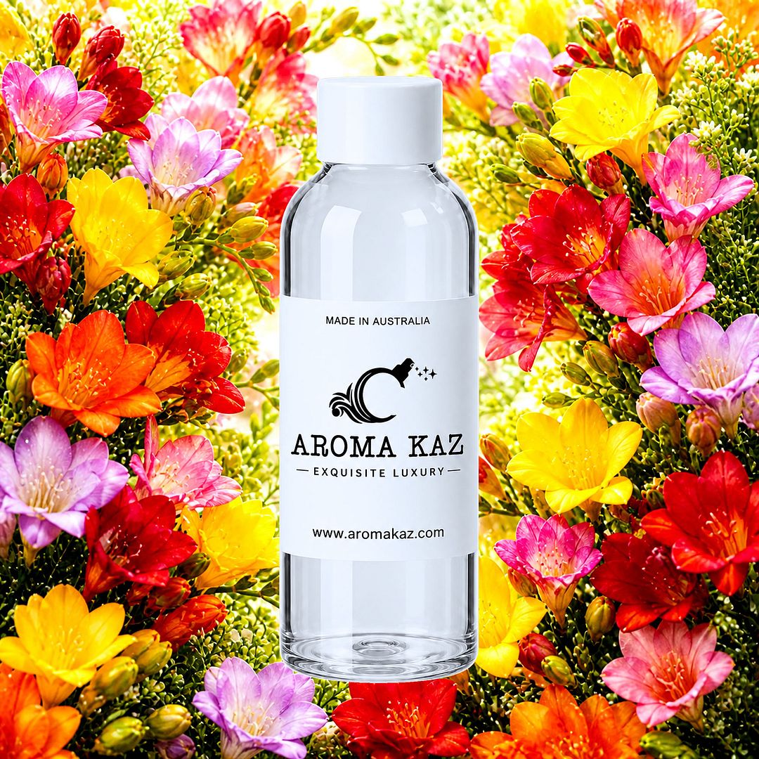 Freesia Couture fragrance oil for candle making, soap making and perfume blending – vegan, cruelty-free featuring elegant fresh freesia, handmade in Australia.