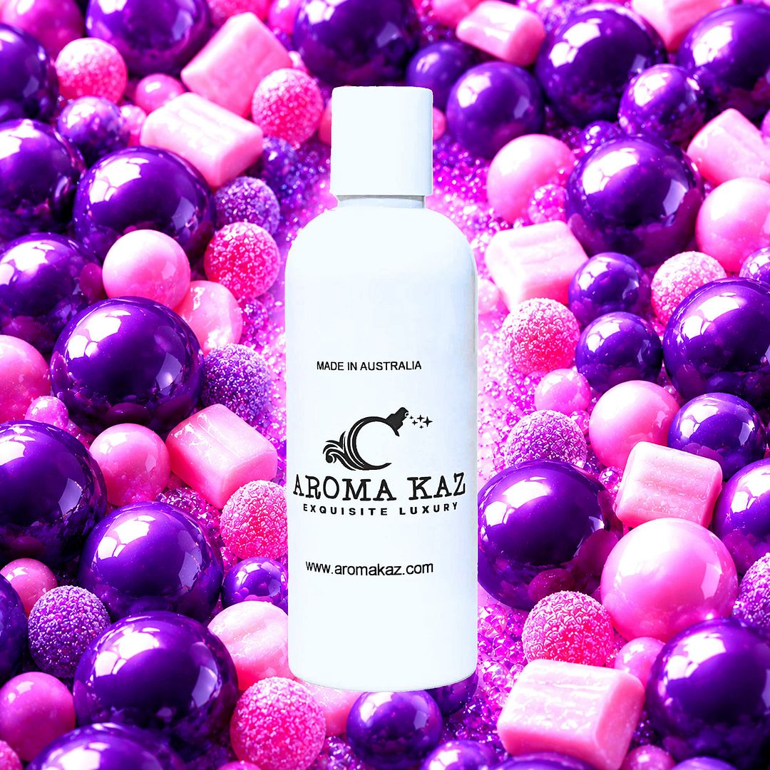 Grape Bubblegum Body Massage Oil – vegan, cruelty-free, plant-based hydrating oil with sweet grape candy bubblegum aroma, handmade in Australia.
