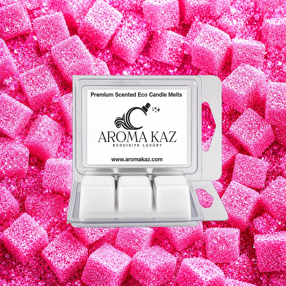 Pink Sugar Cubes eco soy wax melts – vegan, cruelty-free featuring pink sugary candy sweetness and pink musk hints, handmade in Australia.