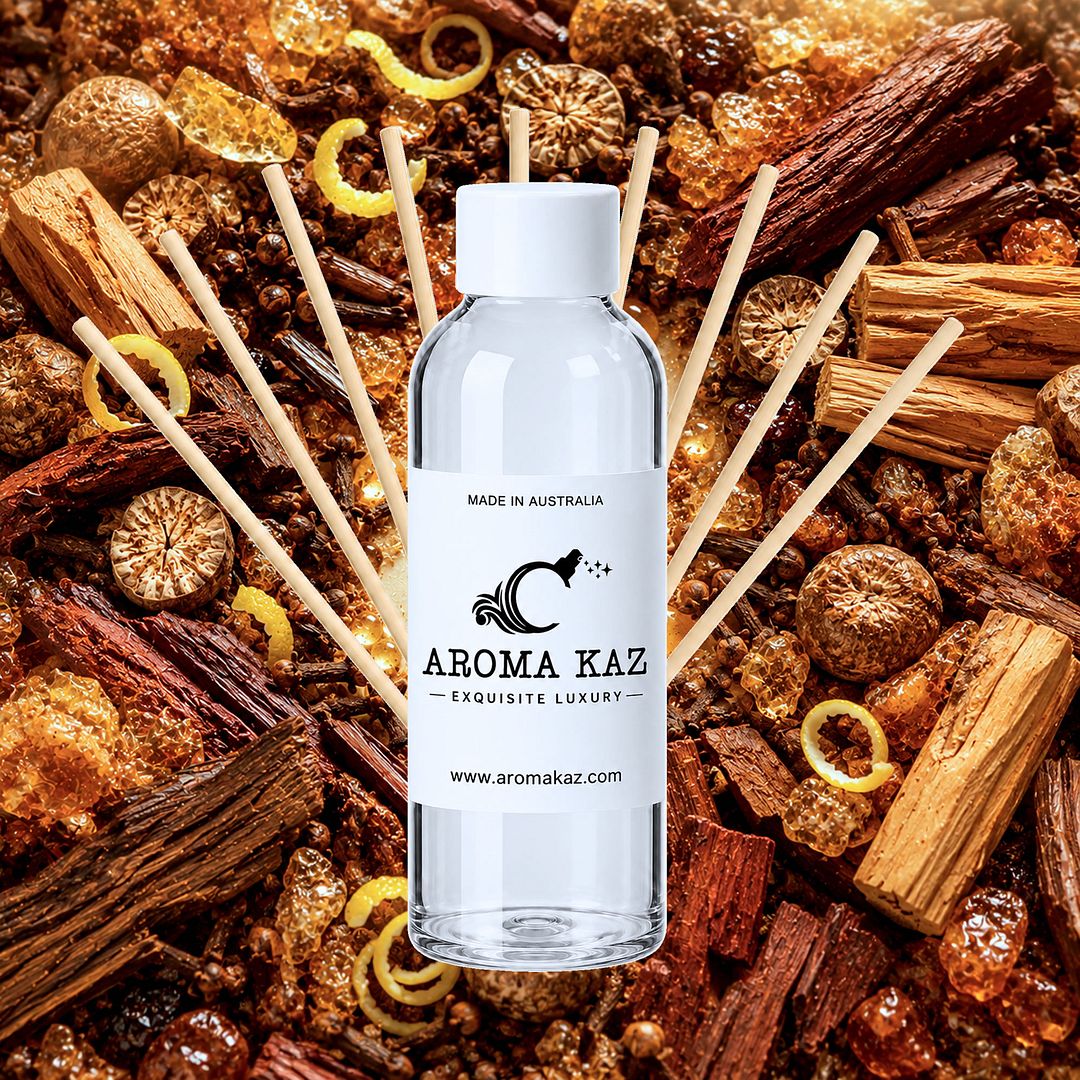 Moroccan Spice Diffuser Fragrance Oil Refill – vegan, cruelty-free featuring warm aromatic spices and sensual amber notes, handmade in Australia.